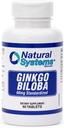 Ginkgo Biloba 60 mg par systèmes naturels 60 comprimés - Supplément en poudre de Gingko Biloba Cerveau - Suppléments de concentration de Ginkgo Biloba - Vitamines de mémoire pour les hommes et les femmes - Suppléments d'énergie boost