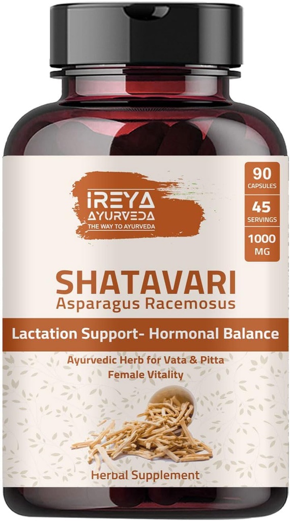 Shatavari Capsules (90 Capsules) 1000 mg Ajouter à l'allaitement pour les femmes