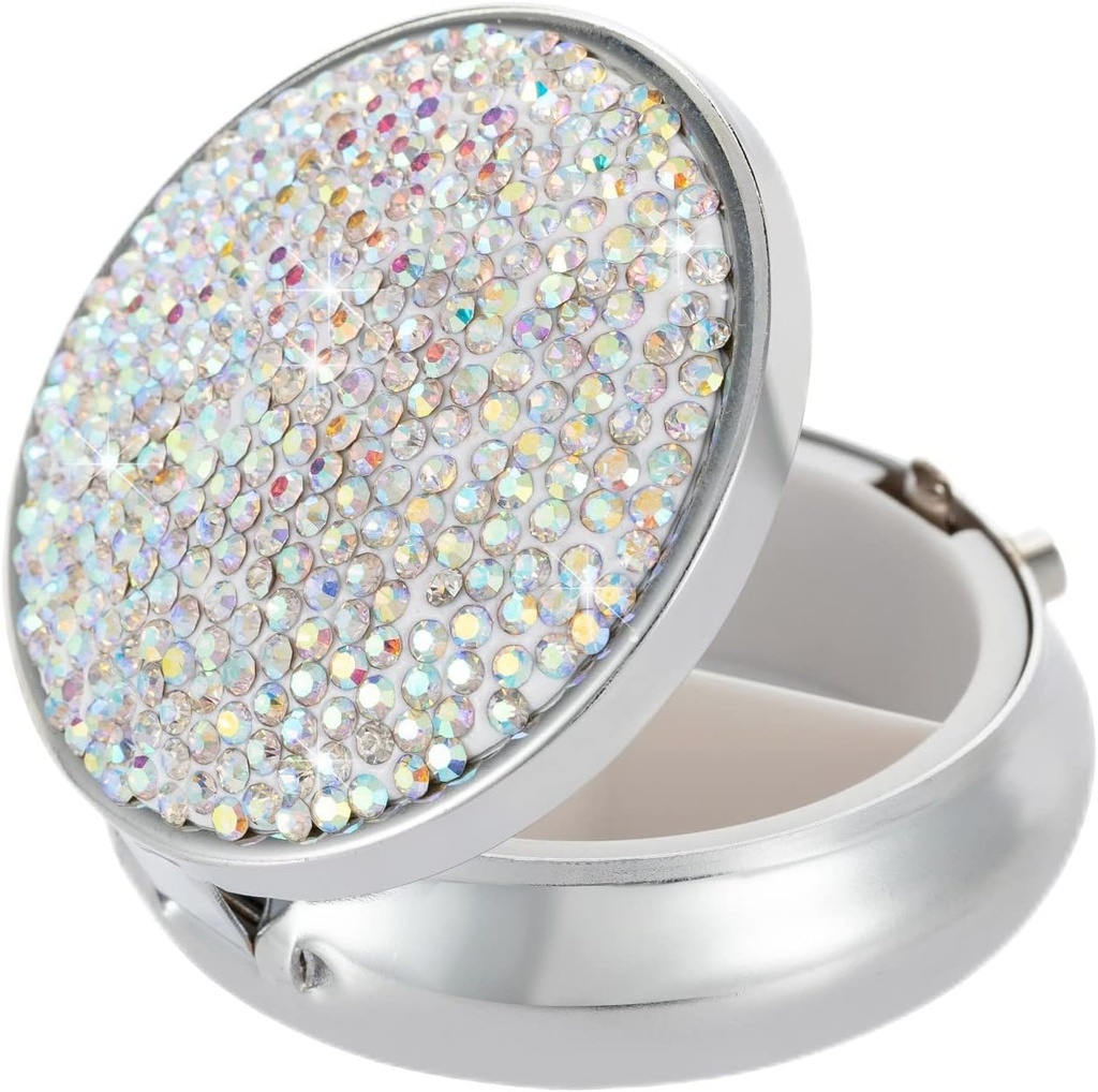 Pills en cristal Organisateur, Conteneur de boîte à pilules de voyage,Pocket Pill Case Holder pour Purse,Petite bouteille de stockage de médicaments (Colorful)