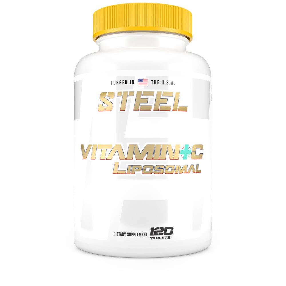 Suppléments en acier Vitamine C Liposomique , Immunité, Antioxydant, Santé cardiovasculaire , 1000mg Vitamine C, Technologie du cyclosome , 120 Comprimés