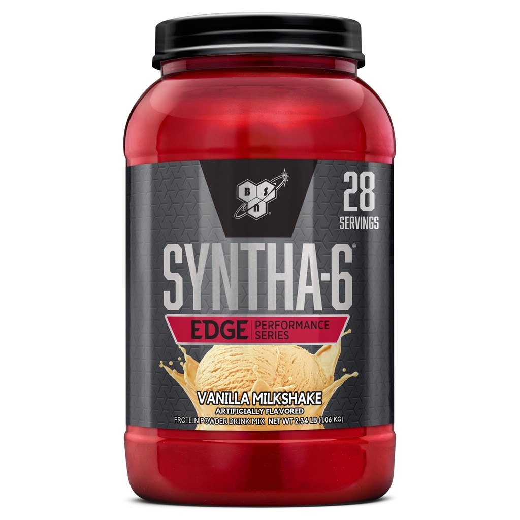 BSN SYNTHA-6 Poudre de protéines de bord, poudre de protéines de vanille avec lactosérum hydrolysé, caséine micellaire, isolat de protéines de lait, faible teneur en sucre, 24g de protéines, milkshake de vanille, 28 portions