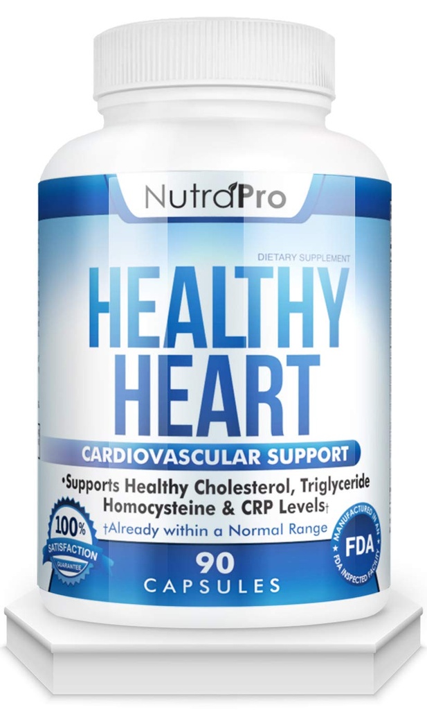 NutraPro Heart Healthy - Suppléments santé cardiaque. Nettoyez et protégez l'artère. Soutient le cholestérol sain et le triglycéride. Certifié BPF