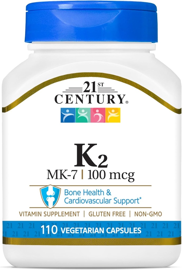 Santé 21e siècle Vitamine K2 (MK-7) 100 mg Capsules végétariennes, 110 Nombre
