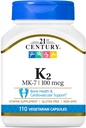 Santé 21e siècle Vitamine K2 (MK-7) 100 mg Capsules végétariennes, 110 Nombre