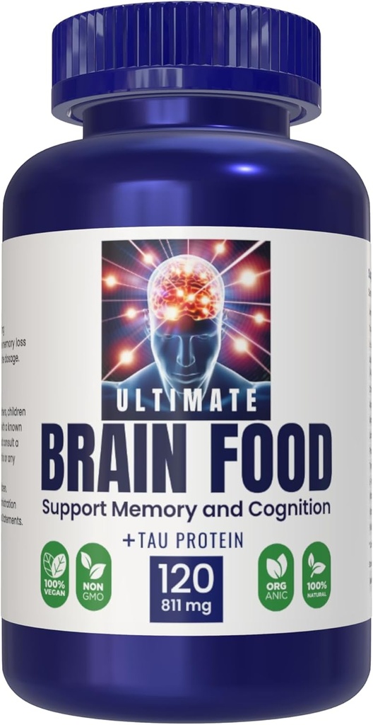 Ultimate Brain Food, Supplément Cerveau pour Mémoire et Cognition, Supplément Focus, 120 Capsules