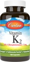 Carlson - Vitamin K2 MK-4 (Menatetrenone), 5 mg, Vitamin K Supplement, Bone Support, K2 Vitamin, Soy-Free, Vitamin K-2, 180 Capsules