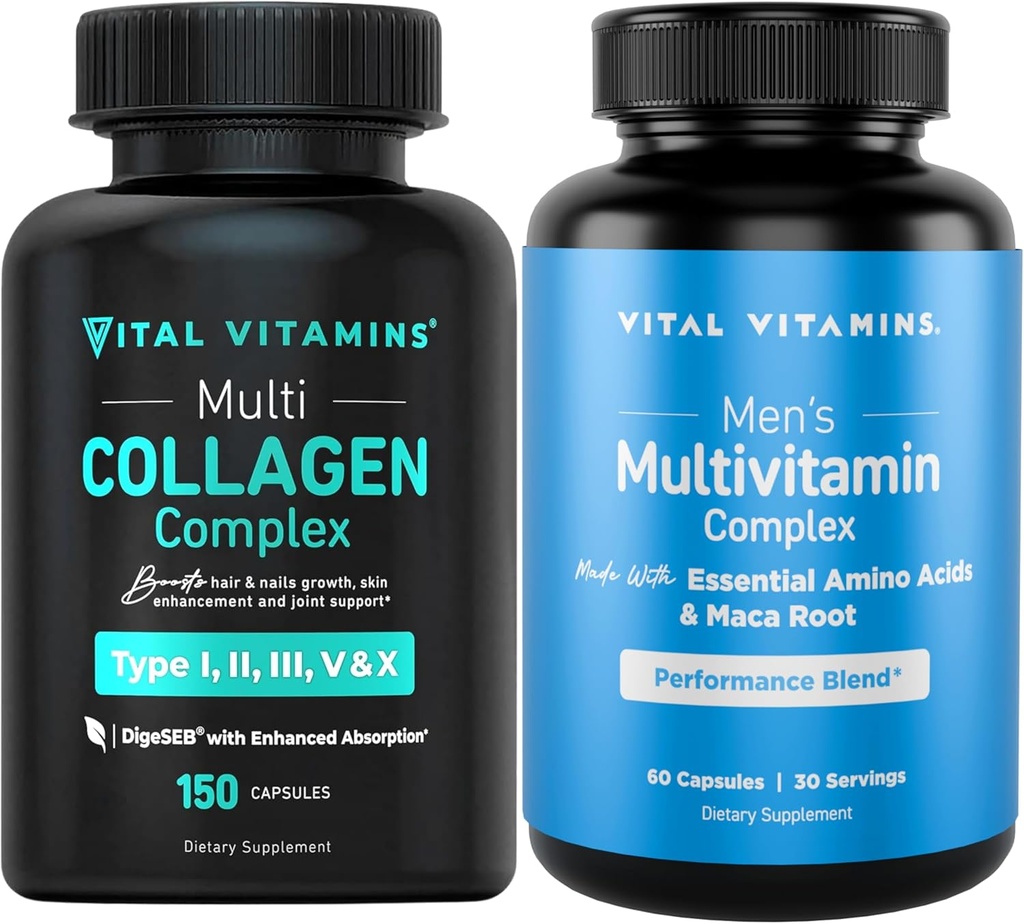 Vitamines vitales Capsules multicollagènes + Multivitamines masculines