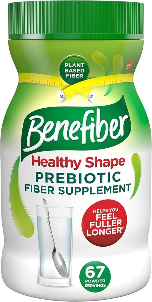 Benefiber Healthy Shape Prebiotic Fibre Supplément Poudre pour la santé digestive, poudre de fibre quotidienne - 67 portions (17,6 onces)
