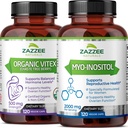 Zazzee Myo-Inositol Capsules and USDA Organic Vitex Capsules, Vegan, Non-GMO and All-Natural