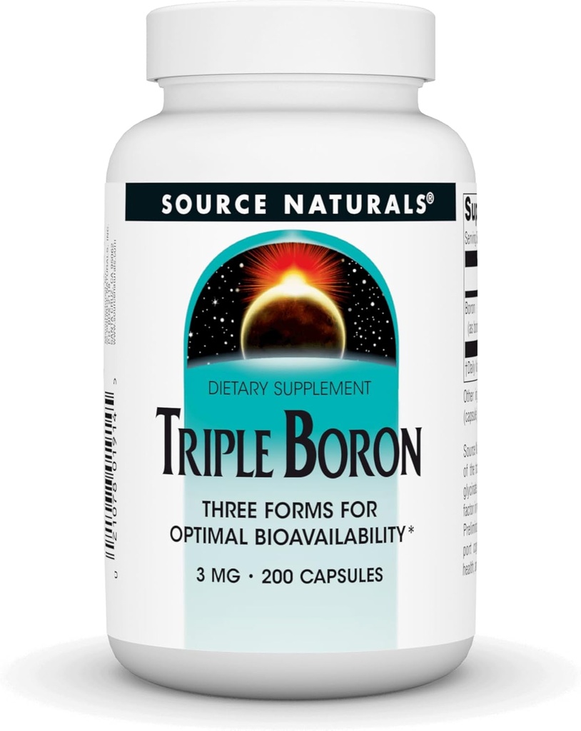 Source Naturals Triple Boron, trois formes de biodisponibilité optimale* 3 mg - 200 capsules