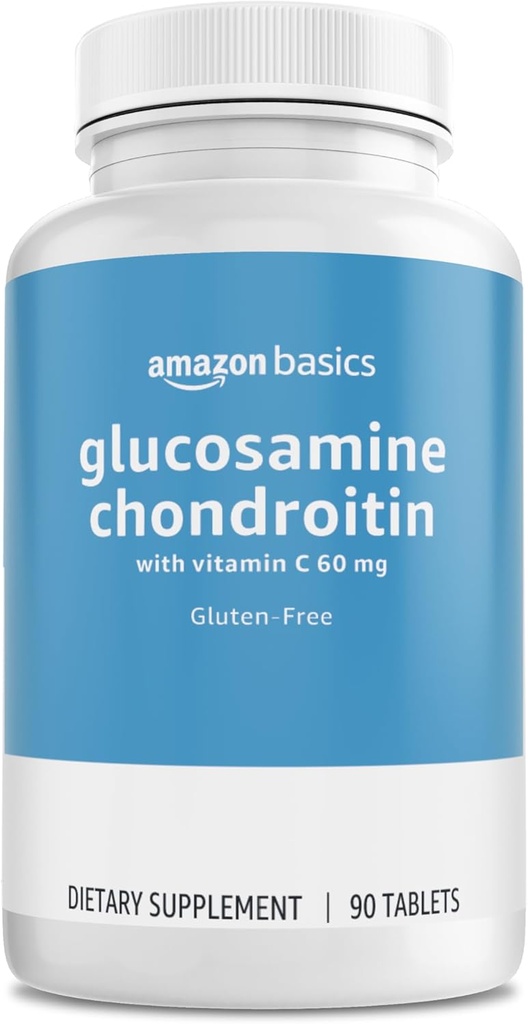Bases - Glucosamine Chondritine, 1500 mg, avec vitamine C 60 mg, 90 comprimés (2 par portion), sans gluten