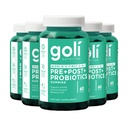Goli complément nutritionnel, pré+post+probiotiques Gummy - 300 comte - le premier 3-en-1 sans gluten, végétalien, non-OGM et sans gélatine du monde.