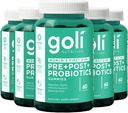 Goli complément nutritionnel, pré+post+probiotiques Gummy - 300 comte - le premier 3-en-1 sans gluten, végétalien, non-OGM et sans gélatine du monde.