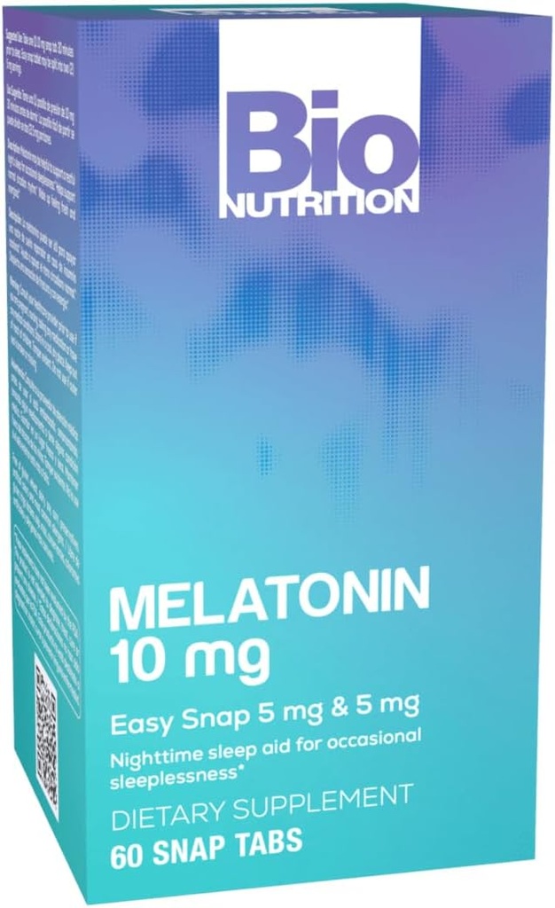Bio Nutrition Melatonine 10 Mg Comprimés, 60 Nombre