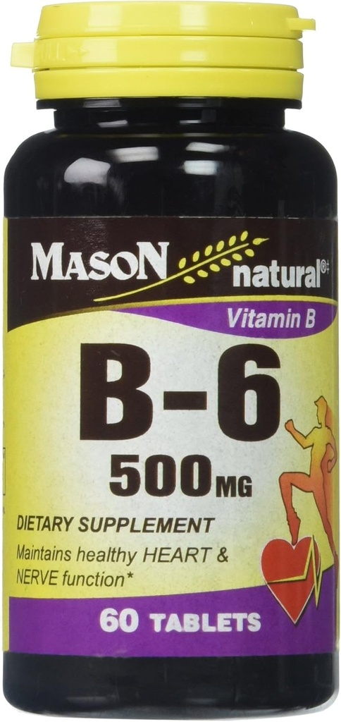 Mason Naturals Vitamin B-6 500 MG Tablets - 60 ea