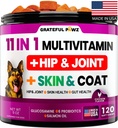 Multivitamine de chien à croquer avec la glucosamine - Vitamines et suppléments de chien, Multivitamine senior et chiot pour chiens - Chien Chondroïtine Hip et soutien articulaire santé, Immune Booster, peau, coeur, probiotiques