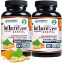 Pack de 2 - InflamEase avancée avec curcumine, curcumine, enzymes et Boswellia - Végétarien (Emballage May Vary)