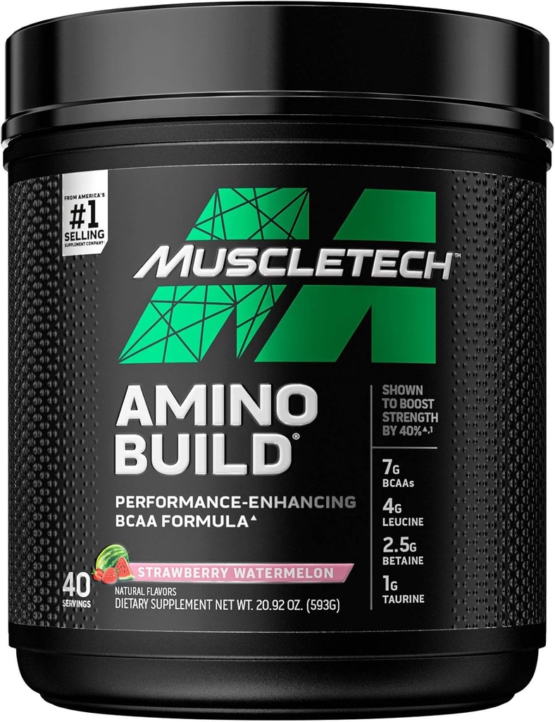 Muscletech Whey Protein Powder & BCAA Amino Acids Poudre Muscle Building Formula with Whey Isolate, Peptides, BCAAs & Electrolytes (4 livres, 40 portions)