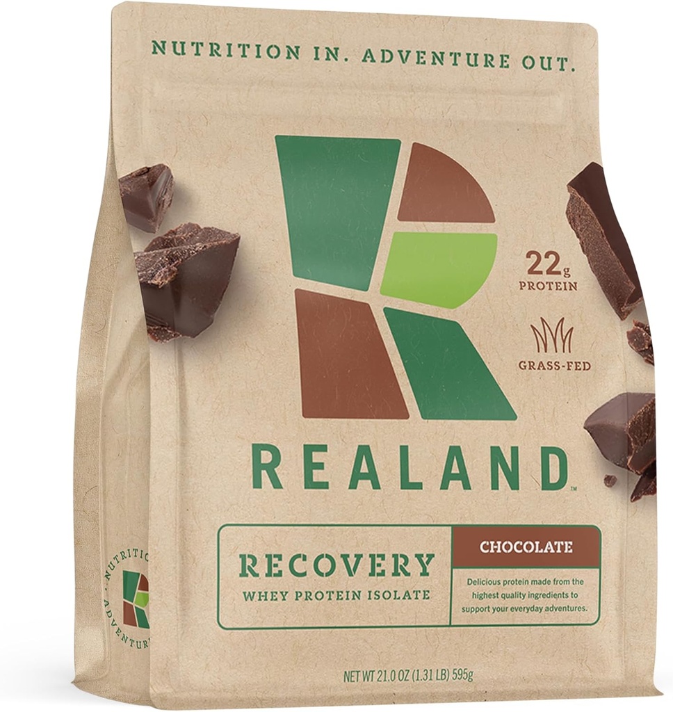 Isolat de protéines de lactosérum - Poudre de protéines de la herbacée pour la récupération - 22g de protéines - 17 portions (un seul calibre, chocolat)