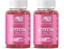 MB One Biotin Gummies-High Potency-Healthy Cheveux, peau et ongles Renforcement, Vitamine B7, (10000 Mg) Non-OGM, Pectine à base de plante, pour les enfants et les adultes, Fraise Flavor naturel 2 Pack