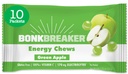 Bonk Breaker Energy Chews, ingrédients sans lait, sans gluten pour fournir une énergie et un focus rapides, 1 boîte de 10 paquets, pomme verte