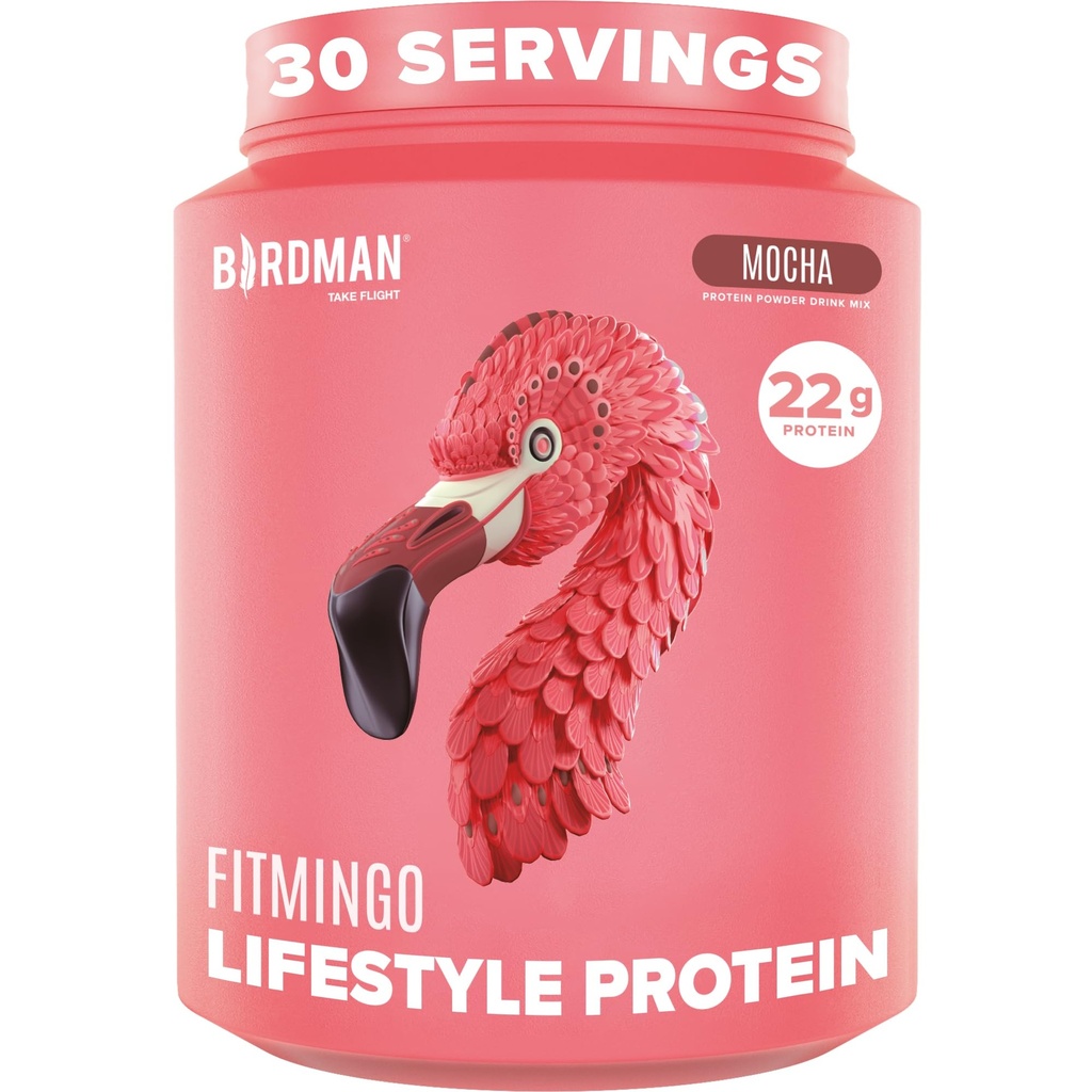 BIRDMAN Fitmingo Poudre de protéines végétales avec Inositol, collagènes, acide hyaluronique et vitamines.