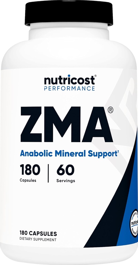 Nutricost ZMA 180 Capsules - Supplément ZMA sans OGM et sans gluten