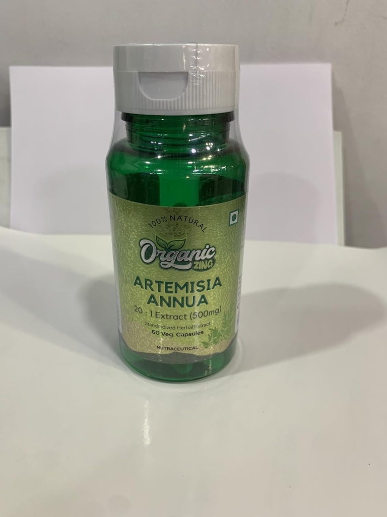 ZING ORGANIQUE Artémisinine Capsules extraites de Artemisia Annua (Sweet Wormwood) - Vegan & Gluten Free - 60 Capsules 500mg