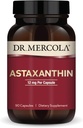 Dr Mercola Astaxanthine biologique - 12 mg Astaxanthine - Support puissant antioxydant - Extrait de microalgues organiques - Sans OGM, sans gluten et sans soja - 90 capsules (90 portions)
