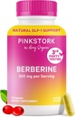 Pink Stork Berberine 500mg - Supplément GLP-1 de la nature - Activateur métabolique AMPK quotidien - 500-1000 mg Métabolisme + Santé Gut pour les femmes