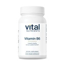 Nutriments vitaux Vitamine B6= Vitamines véganes méthylées B6 pour le système nerveux, le muscle, la santé osseuse*= Vitamine B6 haute puissance pour le malaise menstruel *= Gluten, produits laitiers, sans soja== 100 capsules