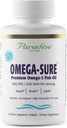 Herbes paradisiaques Oméga-Sure, Oméga-3 Concentré, Huile de poisson premium, DHA, EPA, végétalien, non OGM, sans gluten, 60 softgels végétariens de dénombrement
