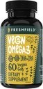 Vegan Omega 3 DHA: Huile d'algues, la plus examinée, Carrageenan libre, durable, testé, Pas de métaux lourds, Huile de poisson Alt, Omega basé sur la plante. Soutient le coeur, le cerveau, la santé articulaire