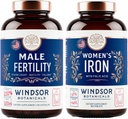 BOTANICAUX DE WINDSOR Supplément de fertilité masculine et pilules de fer avec acide folique - fertilité et ensemble prénatal
