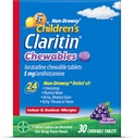 Enfants Claritin Chewables 24 heures de soulagement de l'allergie, non somnolent enfants Allergie Médecine, Antihistaminique du raisin Comprimés à mâcher, 30 Compte