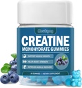 Monohydrate de créatine pour hommes et femmes, Monohydrate de créatine pour la force musculaire, constructeur musculaire, booster l'énergie, gommes pré-entraînement(60 comte) - Blueberry Flavor