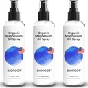 Spray de magnésium biologique - 8oz (3-Pack) - 100% huile de magnésium pure, absorbant rapidement, spray de magnésium pour les pieds et le corps, qualité USP