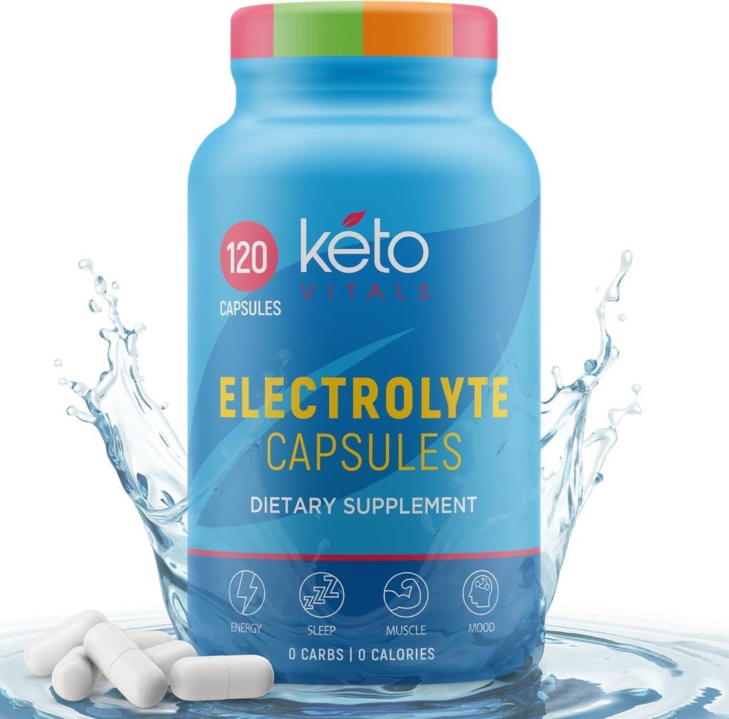 Keto Vitals Capsules d'électrolyte Le supplément original de pilules d'électrolyte de kéto d'électrolyte de sel comprimés pour l'hydratation