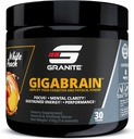 Granite Nutrition GigaBrain Nootropic Energy Powder – Cereboost, Alpha-GPC & ElevATP – Supplément de focalisation cognitive pour l'énergie et la performance durables – Pêche blanche, 30 portions