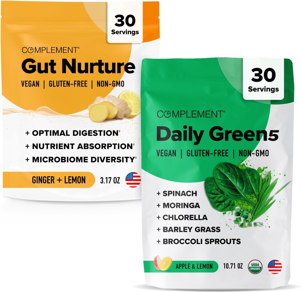 Complement Gut Nurture & Daily Greens Bundle – Comprehensive Digestive and Nutritional Support