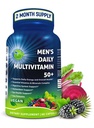 Men's Daily Multivitamin 50 Plus - Vegan Methylated Multivitamin for Men 50 and Over - Saw Palmetto, Biotin, Organic Superfoods, Lutein - Eye, Energy, Gut, Health Support - Easy to Swallow Capsules