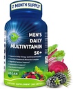 Multivitamine quotidienne pour hommes 50 Plus - Multivitamine méthylée végane pour hommes 50 et plus - Saw Palmetto, Biotine, Superaliments organiques, Lutéine - Eye, Energy, Gut, Health Support - Capsules faciles à avaler