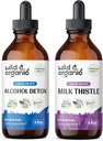 Teinture de détox d'alcool sauvage et biologique 4 fl oz et lait Teinture de chardon 4 fl oz