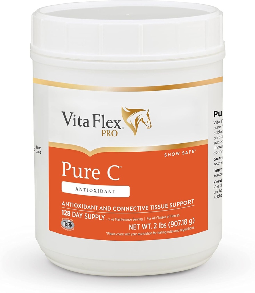 Vita Flex Pro Pure C Qualité Premium Cheval Vitamine C, 2 livres, 128 jours d'approvisionnement