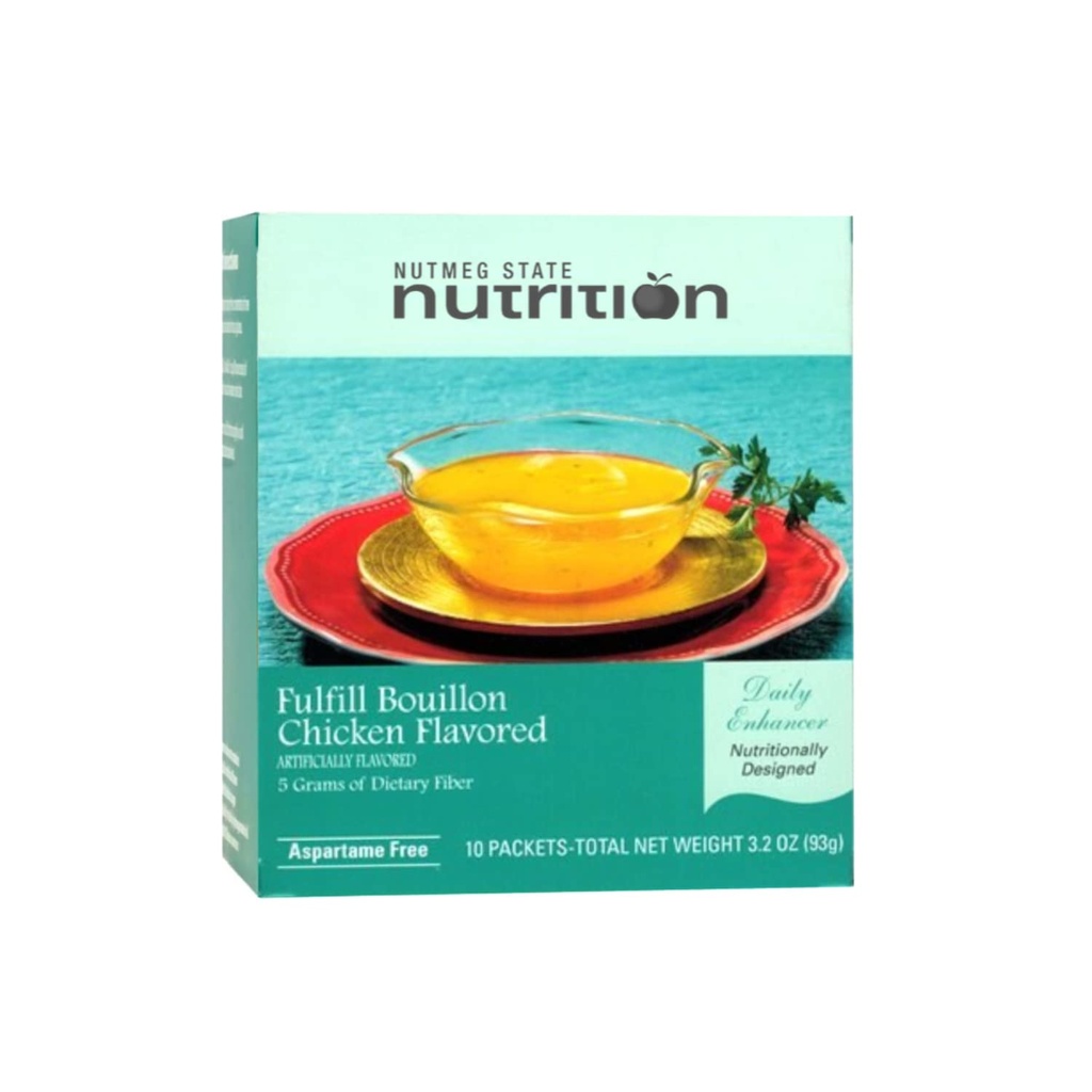 Nutrition de l'État de Nutemeg – Mélange de soupe à haute teneur en fibres, faible teneur en calories, sans gras, aromatisé naturellement, compatible avec les protéines idéales, sans aspartame, 10 portions par boîte (bouillon de poulet)