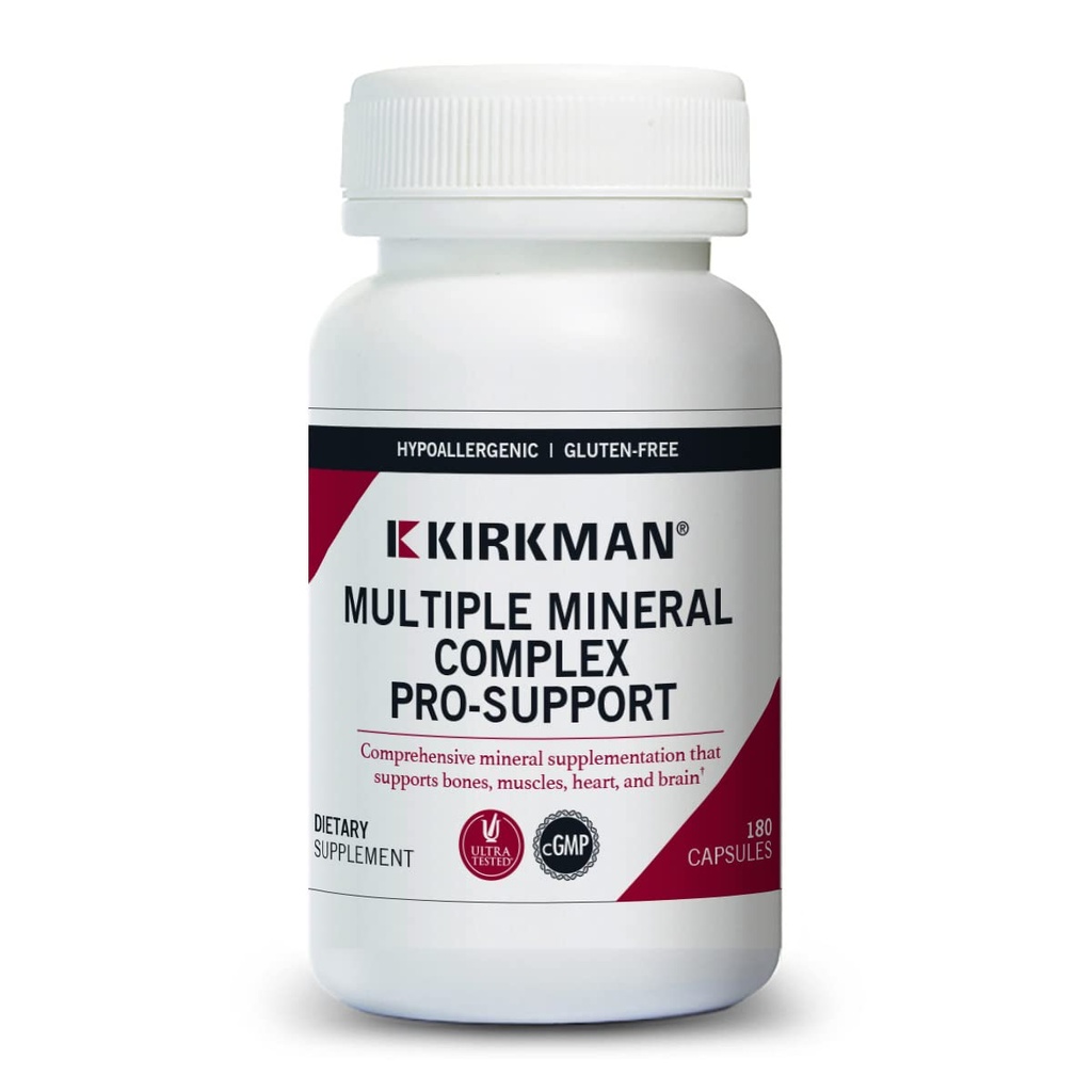 Kirkman Multiple Mineral Complex Pro-Support - Hypoallergénique - 180 Capsules végétariennes