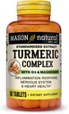 Vitamines Mason Complexe curcuma avec vitamine D3 et comprimés de magnésium, 60 Compte