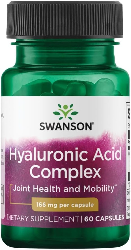 Swanson Super Potency Complexe d'acide hyaluronique mixte Hyaluronique 166 Milligrammes 60 Capsules