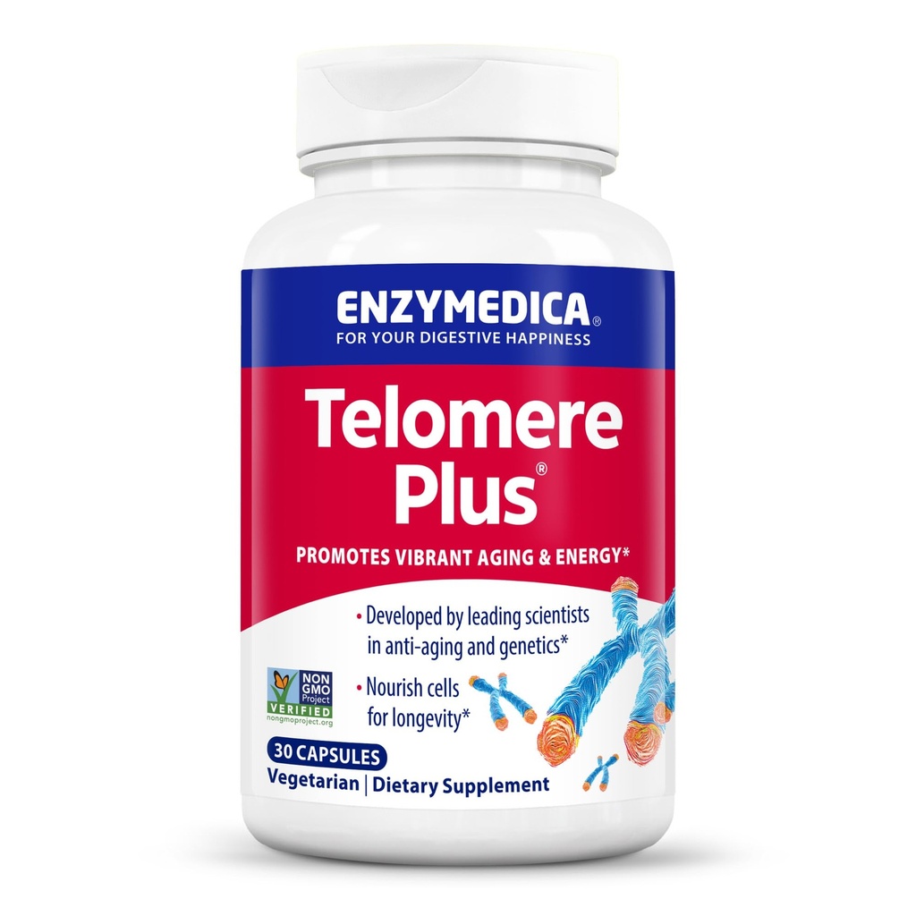 Enzymedica, Telomere Plus, Soutien enzymatique pour la santé cellulaire, 30 capsules