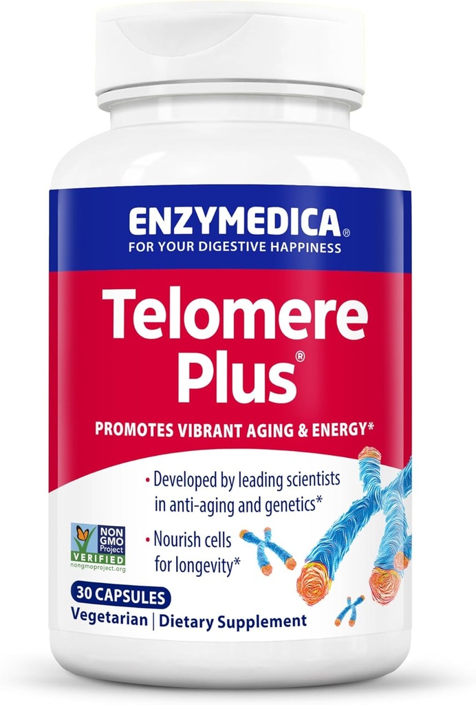 Enzymedica, Telomere Plus, Soutien enzymatique pour la santé cellulaire, 30 capsules